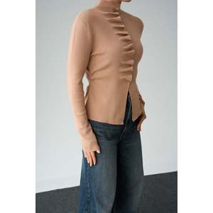 Cárdigan Camel Apricot con fruncido automático - Product Image 3