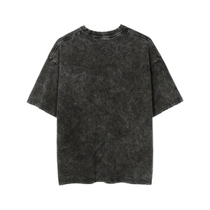 SMITHY SPORTS Custom Logo 100% Cotton <b>Acid</b> Wash Men's T-Shirt | Vintage Heavyweight Oversized Short Sleeve <b>Drop</b> Shoulder Knitted - Product Image 3