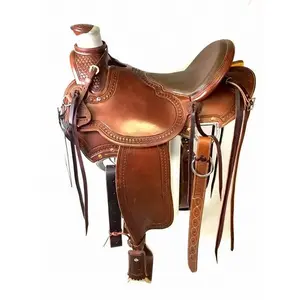 Sadel bahasa Inggris sadel Barat kuda kulit terbaik dengan ukuran kustom tersedia dalam harga besar