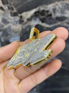 Colgante de Plata de Ley 925 único para hombre Moissanite Diamond Rapper Letter Nombre personalizado Colgantes y dijes de estilo Hip Hop - Product Image 5