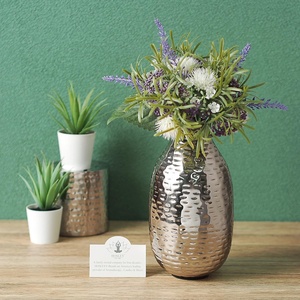 Jarrón de Metal niquelado, decoración de Metal atemporal, florero personalizable, jarrón elegante personalizado para el hogar y la Oficina - Product Image 5