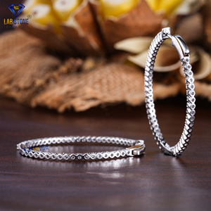 2.00 TDW Round Cut Diamond White <b>Gold</b> <b>Earring</b> by Labstone / Elegance Aglow in Diamonds / EF-VS Colour - Product Image 2