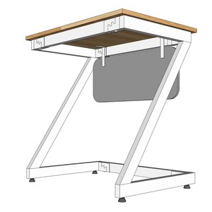 Zeus 01 Single <b>Study</b> <b>Desk</b> Modern Design Rubber Wood with Powder-Coated Iron Legs for Students & Teachers PS023 School Furniture - Product Image 6
