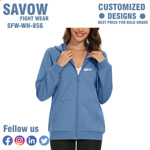 Sudaderas con capucha para mujer, venta al por mayor, Jersey de algodón de gran tamaño, sudaderas con capucha recortadas, ropa de calle, chaquetas con cremallera polar - Product Image 3