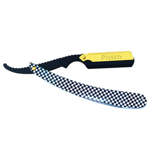 Navaja de barbero plegable de acero inoxidable para afeitar el cabello, cejas y barba, con hoja recta - Product Image 1