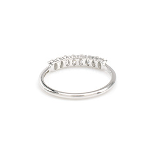 3x2mm Bague de mariage en diamant de taille ovale 14k or blanc massif Dainty Women Band Handmade Bridal Stack Ring Special Occasion Jewelry - Product Image 6