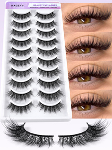 Cils MAGEFY <span class=keywords><strong>Manga</strong></span>, cils naturels effet œil de chat, cils imperméables à bande transparente, cils volumineux style européen et américain, faux cils - Product Image 2