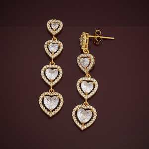 92.5 <b>Silver</b> Chandelier <b>Earrings</b> <b>Heart</b>-Shaped 183065 for Weddings - Product Image 4