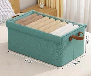 Hiện đại có thể gập lại hộp lưu trữ nắp vải Oxford thân thiện với môi trường tổ chức quần áo chống bụi phân loại tủ quần áo chống ẩm - Product Image 5