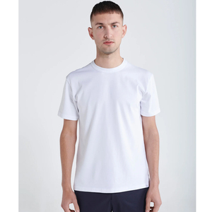 T-shirt unisexe blanc coupe ajustée 100 % coton, impression numérique avec logo personnalisé, 180/280 GSM, ourlet latéral simple et doux, vierge - Product Image 1