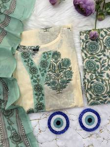 ชุดสายไฟ3ชิ้นที่สง่างาม: ชุดกางเกง kurti ที่ทันสมัยนี้มาพร้อมกับรายละเอียด kurti ที่มีชีวิตชีวาบนแอกทำให้ดูดี - Product Image 5