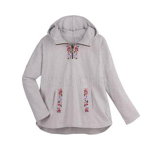 Manches longues femmes broderie sweats à capuche respirant facile mode adulte dernière conception femmes broderie sweats à capuche - Product Image 1