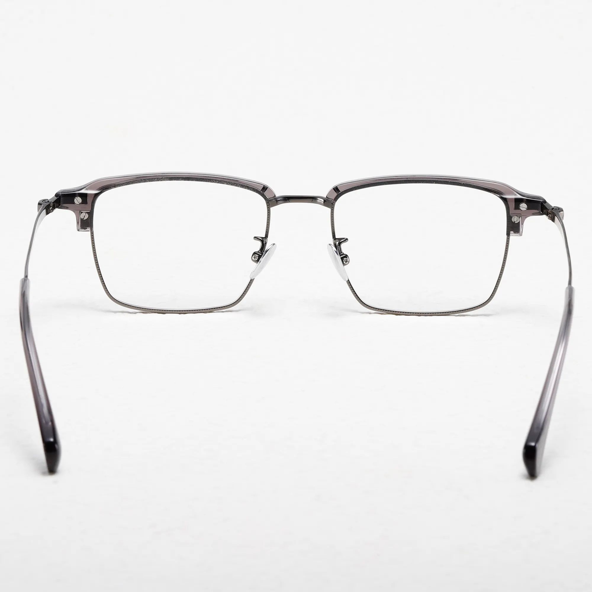 Figroad 2024 einfache Brillen mit Metallrahmen Anti-Blaulicht-Brillen Mode TR90 Beine Kurzsichtigkeitsrahmen Optikrahmen Flachbrille
