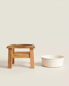 Bol à nourriture pour chien jetable en bois moderne avec support par QMRF HANDICRFTS - Product Image 2