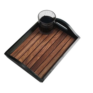 Plateau de service en bois de style luxe plateau de service de dessert alimentaire de finition naturelle pour la maison hôtel restaurant - Product Image 1