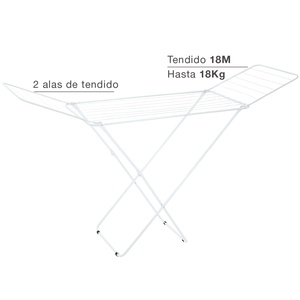 ราวตากผ้าแบบพับได้ 2 ปีก ชานเด้ เหล็กสีขาว 180x50x90 มม. (GSC 402020011) - Product Image 2
