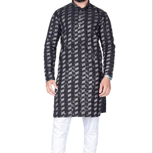 Royal Men Vintage Kurta Set Ropa de fiesta de boda Algodón puro Verano Traje festivo tradicional Ropa étnica de lujo Sin arrugas - Product Image 1
