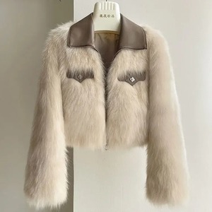 Veste d'hiver pour femme en polaire coupe-vent de luxe avec capuche et col amovible, manches longues, couleur unie, fermeture éclair, épaisseur standard - Product Image 6