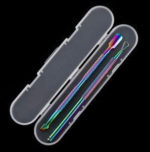Empujador de cutículas de doble punta de acero, herramienta para quitar esmalte de uñas curvo, removedor de piel muerta para dedos, caja de almacenamiento de manicura, regalo, 2 uds. - Product Image 5