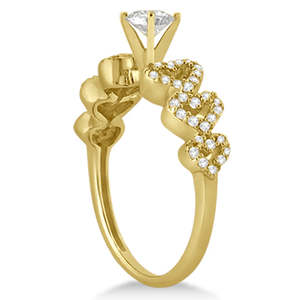 Bague de fiançailles en or jaune 14 carats avec diamant en forme de cœur, sertie de diamants de 0,30 carat - Product Image 3