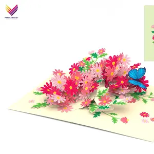 Collezione di fiori e farfalle biglietto Pop-Up fiore farfalla 3D tema biglietto di ringraziamento biglietto di auguri farfalla fiore per regalo