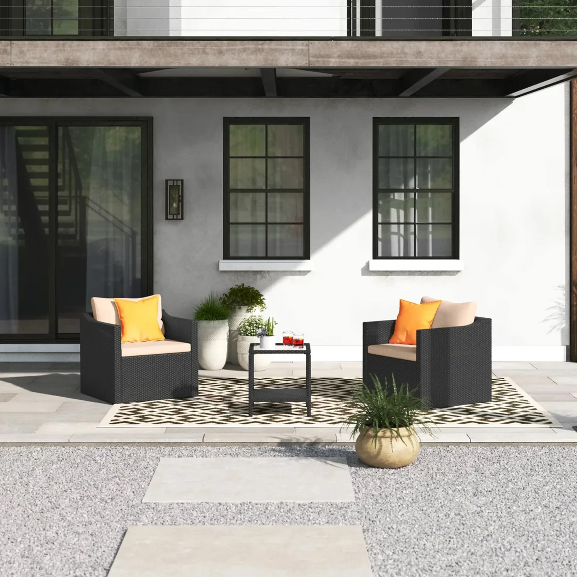 Set Sofa Modern mewah teras luar ruangan mebel rotan sintetis-Jiso