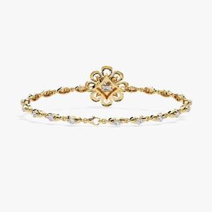 Pulsera de Plata de Ley 925 de Alta Calidad con Forma de Flor de Tenis de 14K con Diamante Moissanita, Pulseras Elegantes - Product Image 4