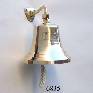 Cloche de navire en laiton nautique de qualité antique plaine polie cadeau personnalisé et artisanat fournisseurs de cloches de navire nautique Inde - Product Image 5