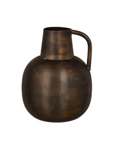 Vase à fleurs moderniste élégant en métal et en fer avec un design sculptural audacieux parfait pour l'esthétique de la décoration intérieure contemporaine minimaliste - Product Image 4