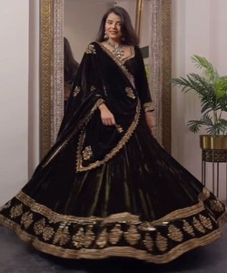 Islamic Fashion Georgette Eid Gown with Embroidery and Dupatta - Product Image 2