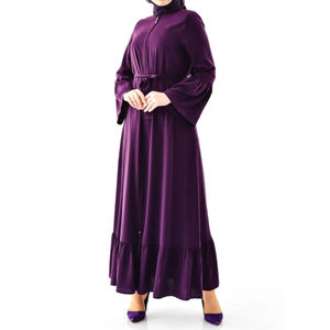 Islamic Modest Solid Simple Women's <b>Abayas</b> Custom <b>Chiffon</b> Breathable Formal Plus Size High Quality Wholesale A-Line - Product Image 2