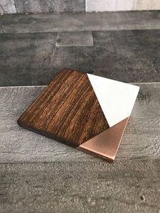 Posavasos de madera Chapado en color de piel de jirafa con calidad única Juego de 4 con tamaño y forma personalizados a precios muy bajos - Product Image 2