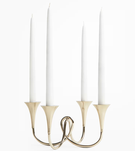 Modern Tall Metal Candlestick Holders 5 Arm <b>Silver</b> Candelabra 5 Tier for Garden and Home - Product Image 1