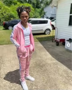 Costumes de survêtement pour hommes avec logo personnalisé DTG graphique Pantalon de survêtement évasé vintage avec fermeture éclair et marque privée Polyester de créateur délavé à l'acide - Product Image 6