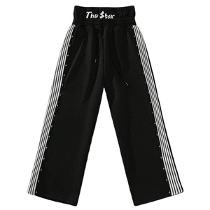 Pantalones de chándal holgados de pierna ancha personalizados para hombre, ropa informal de felpa francesa de algodón 100%, estilo informal ligero a rayas Oxford de cintura media - Product Image 1