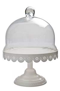 Support à gâteau minimaliste en métal avec dôme en verre complétant les styles contemporains de cuisine et de salle à manger - Product Image 5