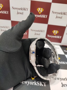 Vvvs Moissanite นาฬิกาฮิปฮอปประดับเพชรสายสแตนเลสนาฬิกาควอทซ์สุดหรูสำหรับผู้ชายและผู้หญิง - Product Image 4