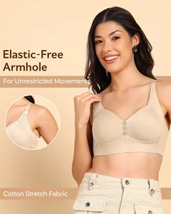 Tweens Invisi-Fit Algodón ligeramente acolchado Bonded Seamless Minimiser Sin cables Patrón sólido para todos los días Tono de piel de la Style-TW-SB-9203 - Product Image 4