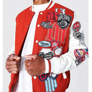 Veste universitaire Letterman de style personnalisé pour hommes veste en laine Melton en gros avec manches en cuir veste à capuche pour hommes - Product Image 4