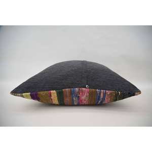 24x24 Inch Multicolor Bohemian Kantha <b>Patchwork</b> Wool Pillow Vintage Embroidered Floral Print Portable for <b>Bedding</b> or Sofa Use - Product Image 4