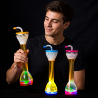 Gobelet LED de 750 ml en plastique incassable de qualité supérieure avec couvercle, sans BPA, réutilisable, vente en gros pour le camping et les événements en plein air