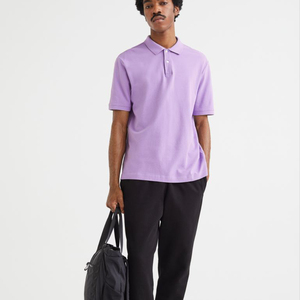 Vente en gros de manches courtes pour hommes pour polo Nouveau solide 100% coton été Streetwear Casual Tops - Product Image 2