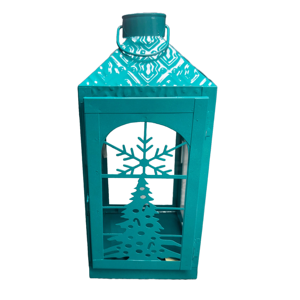 Linterna de vela de metal y vidrio duradera moderna para decoración del hogar y fiestas de Navidad - Product Image 1