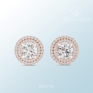 Bulk Supply for Wedding Party Daily Wear Fashion and Export Use IGI Certified Round <b>Cluster</b> Earrings Elegant Jewelry Design - Product Image 1