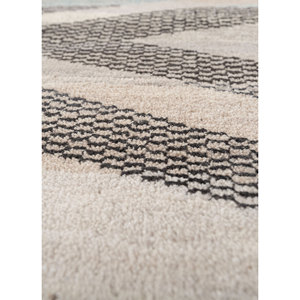 Alfombra Manchaha Geométrica Anudada a Mano de Lana, Bambú y Seda, 10 mm, Rectangular, para Sala de Estar, Pasillo, Disponible en Gris y Negro-Les-2500 - Product Image 3