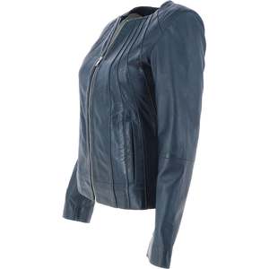 Chaquetas de cuero personalizadas de tendencia superior para mujer, diseño de cuello vuelto sólido, mangas completas, forro de satén transpirable - Product Image 4