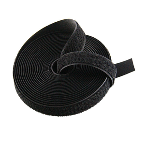 Nhà Máy Giá thấp Nylon Polyester Đen unnapped móc đàn hồi và vòng lặp băng cuộn velcroes - Product Image 3