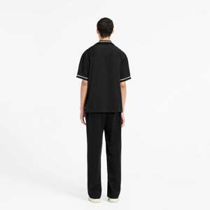 Elegantes pantalones de resort para hombre con cintura elástica Diseño versátil disponible en negro azabache y latte Todas las tallas - Product Image 3