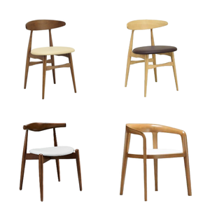 Chaise nordique design scandinave européen en bois massif restaurant café chaise de salle à manger meubles indonésie - Product Image 4