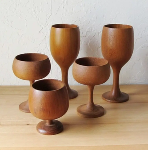 VIET FARGIMEX Verres à pied écologiques de luxe Tasse à vin en bois vietnamien pour un repas moderne - Product Image 5